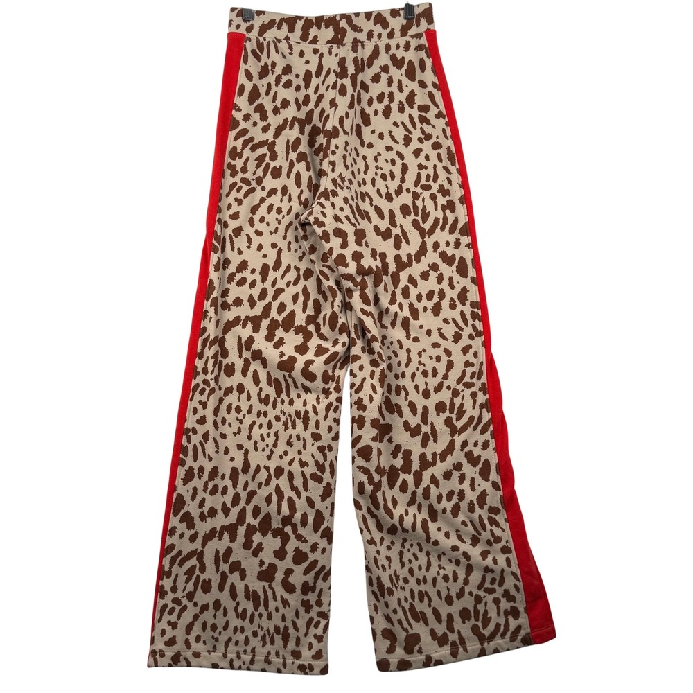 Grayson Threads S Sweatpants Tan Leopard Animal Print Stripe Wide Leg Loungewear - Picture 3 of 7